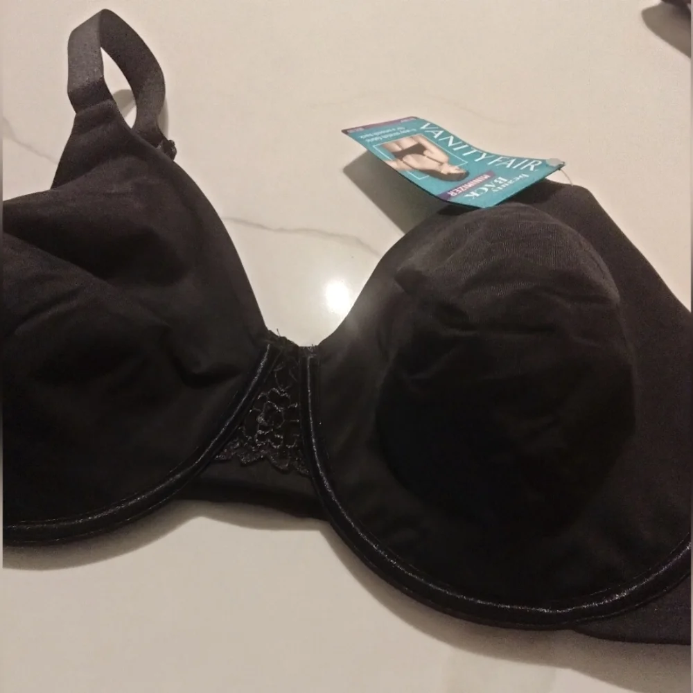 Vanity Fair Back‎ Smoothing Minimizer Bra black Sz 38DD